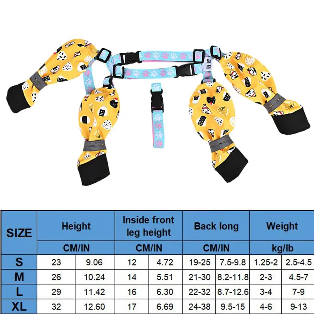 Dog Suspender Boots Protective Paw Protector Booties Soft Dogs Boots & Paw Protectors Dog Socks for Small Medium and Large Dogs
