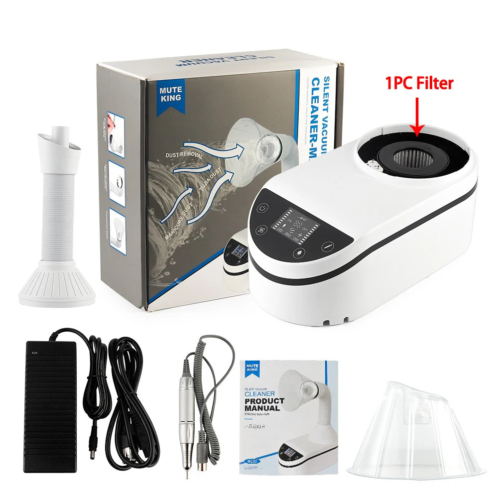 230W Nail Vacuum Cleaner Nail Dust Collector Super Power Brushless Motor Nail Dust Suction Nails Art Salon Device LED Spotlight