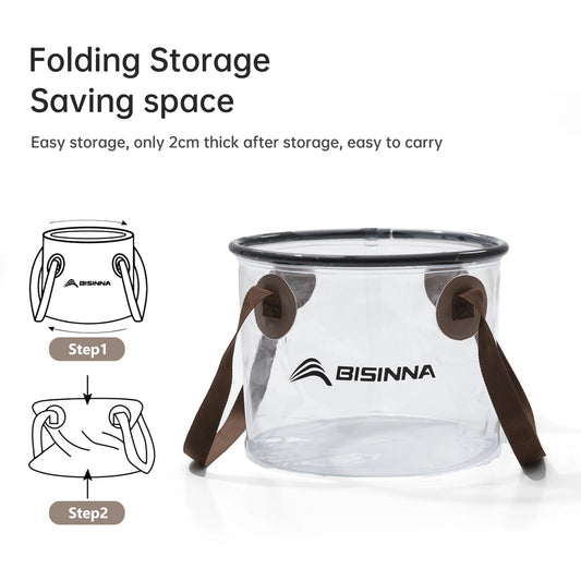 BSWolf New Folding Bucket Waterproof Water Sink Bucket Portable Outdoor Travel Foldable Basin Camping Hiking Storage Bucket