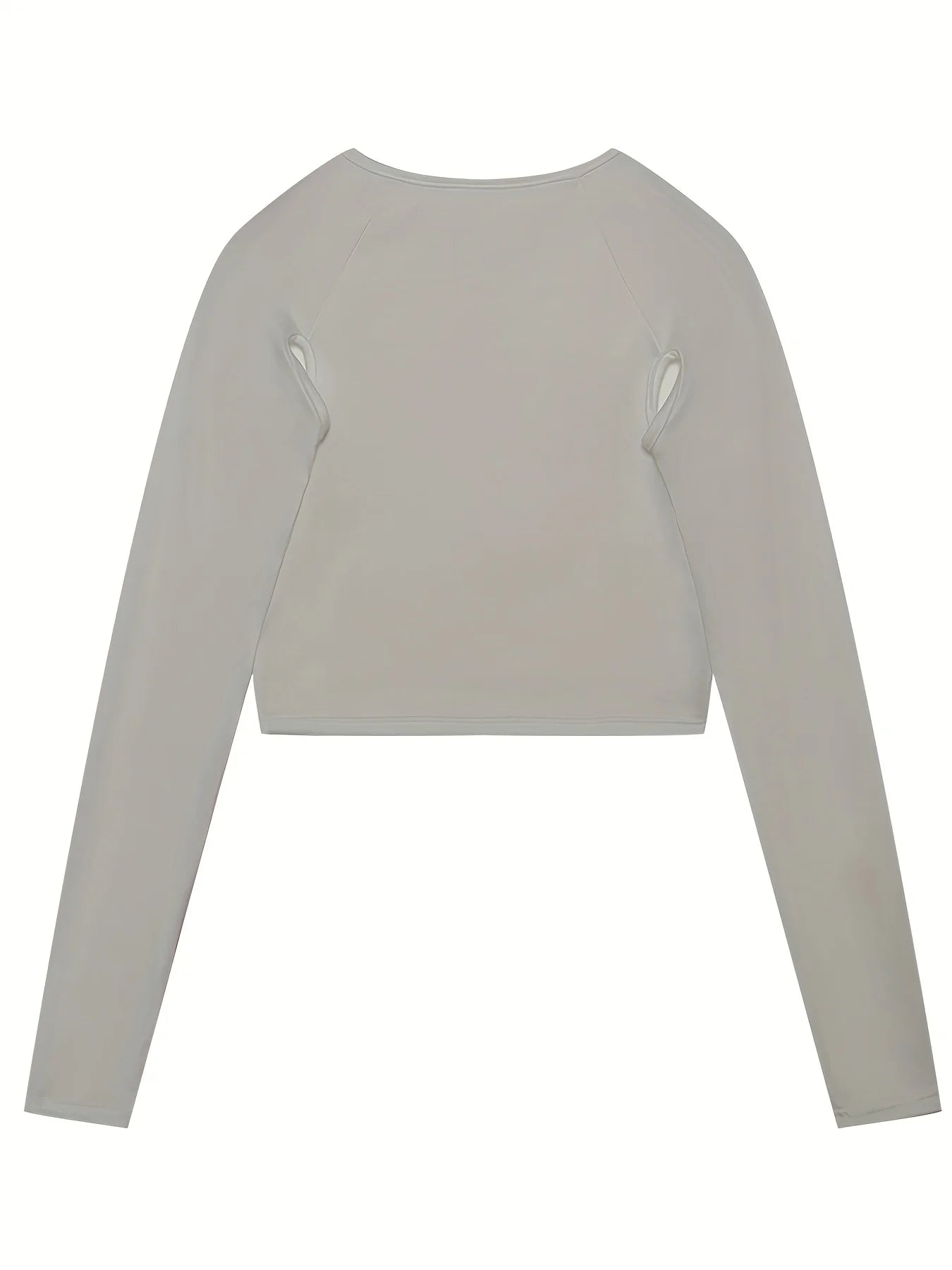 Spring and Summer Europe and the United States Hot New Street Selling Pure Color Round-necked Long-sleeved Hollow Midriff Shor