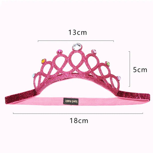 Child Rhinestones Princess Headband Elastic Hair Crown Tiara Accessories Hair Band Accessory Gift