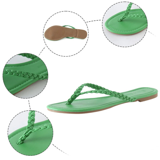 Women Summer Sandals High Heel Ladies Shoes Fashion Flat Flip Flops Outdoor Fashion Beach Soft Casual Sandals For Men Size 9