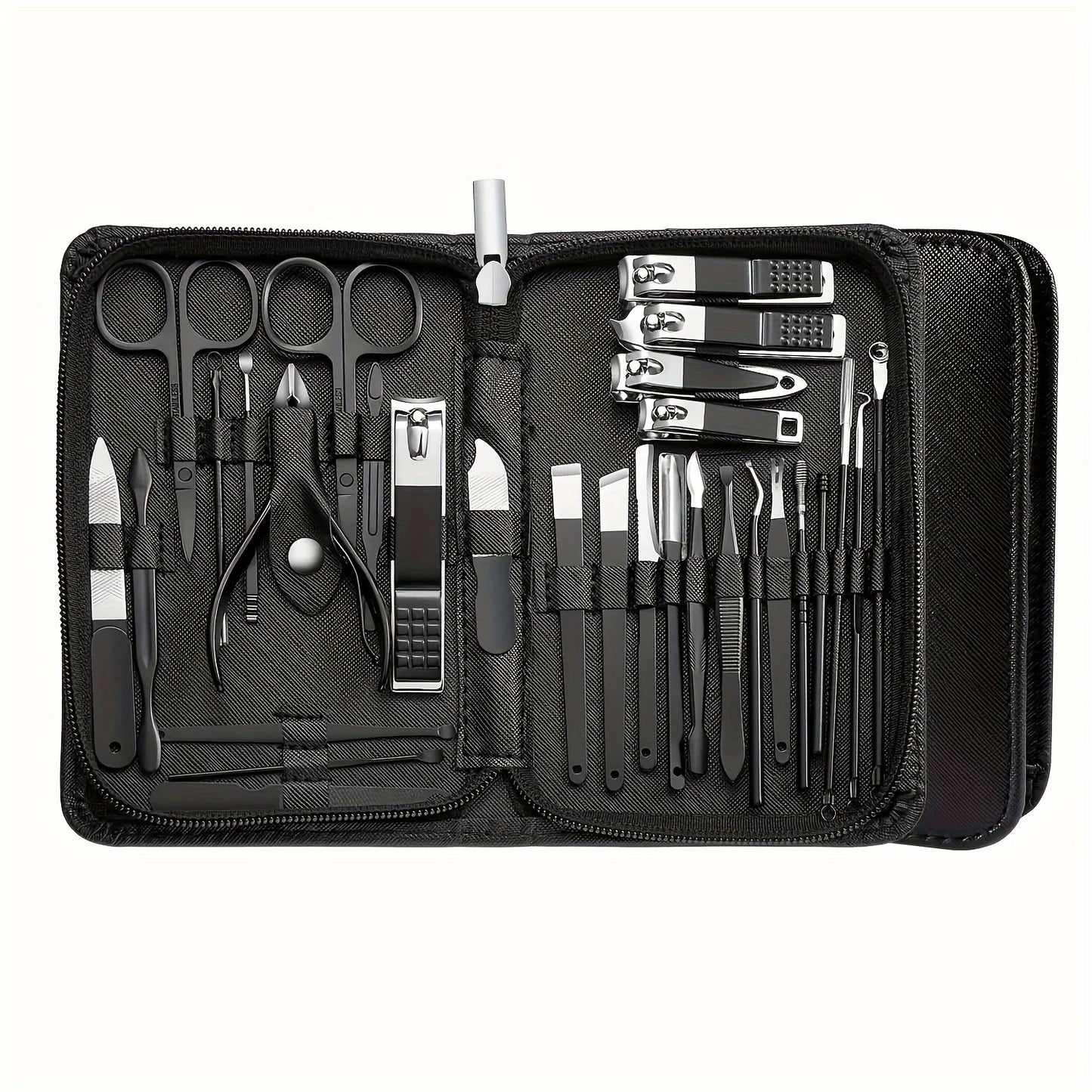 30 Pcs Manicure Set Professional Nail Clipper Set Stainless Steel Solid Manicure Kit Nail Care Kit With Pink Case Valentine