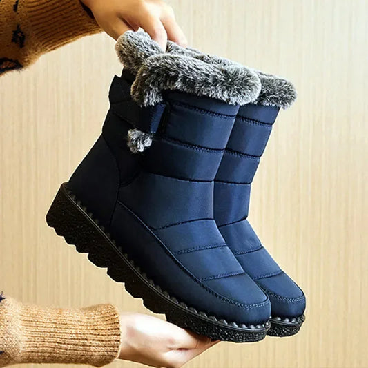 Waterproof Winter Boots for Women 2025 New Faux Fur Long Plush Snow Boots Woman Platform Shoes Warm Cotton Couples Ankle Boots