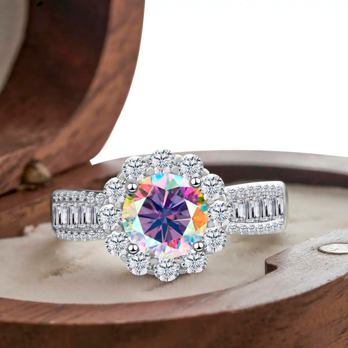 2 Carat Moissanite Ring D Color With Certificate 925 Sterling Silver Butterfly Flower Fairy Ring Engagement Gift Luxury Jewelry