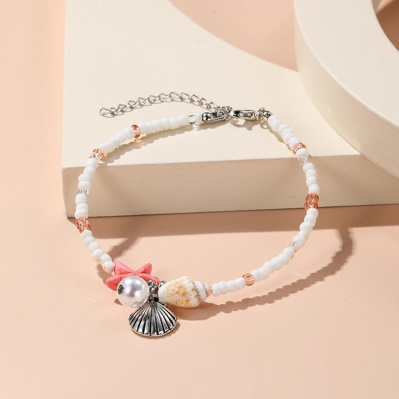 EtherealBe Bohemian Beach Bracelet with Seashells and Colorful Beads for a Stylish Summer Look