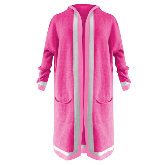 Women's Casual Hooded Sweater Cardigan Coat Chic Warm Loose Fit Streetwear Long Sweater Knitted Cardigan Autumn Winter Oversized