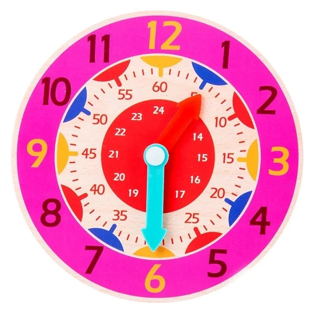 Kids Montessori Wooden Clock Toys Hour Minute Second Cognition Time Learning Teaching Aids Educational Toys for Children