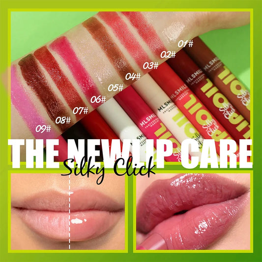 EtherealBe hydrating jelly lip gloss shades displayed on lips and swatches for vibrant color options