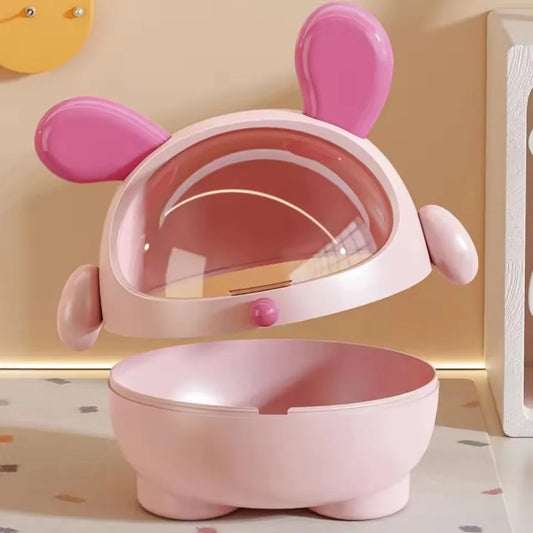 Labubu New Multifunctional Desktop Storage Box Rabbit with Lid Stationary Storage Dustproof High-capacity Hair Accessories