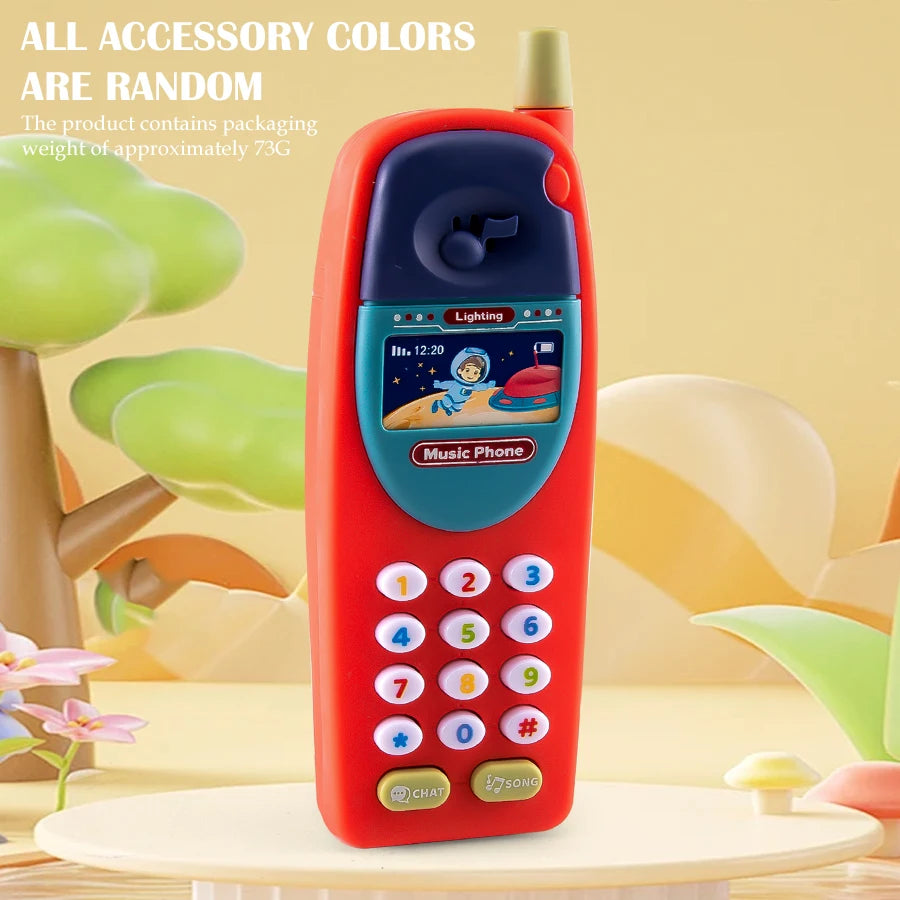 Play Phone Toys for Kids, Fun Music Simulation Phone Lighting Learning Cellphone Toy 4 Color could be Chosen Excluding Batteries