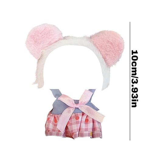 17cm Cute Pink Dress Set Labubu Doll Clothes Outfit Accessories Doll Clothing Kid Toy Girl Gift