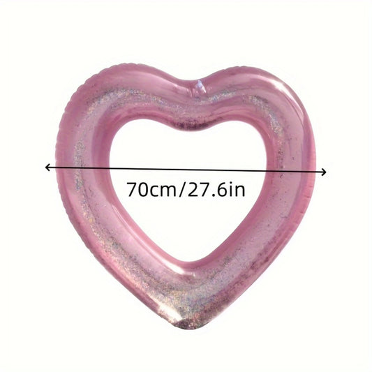 Inflatable Heart Pool Float, Sweet Love Swim Rings Float Loungers Tube For Summer Water Fun Beach Party Toys