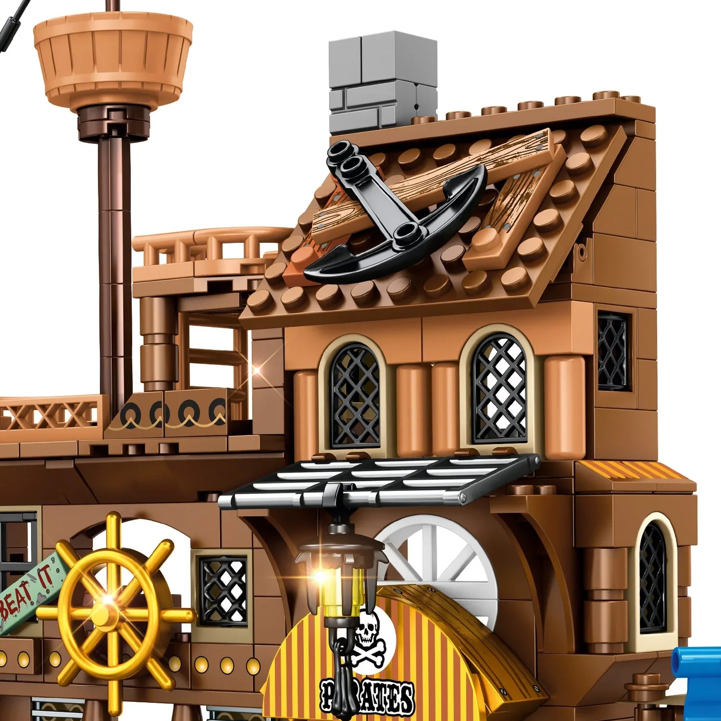 Pirate's Wharf Center Building Blocks Set, Car Home Decoration Crafts,Craft Toys,DIY Toys,Animation Derivatives,Children Toys