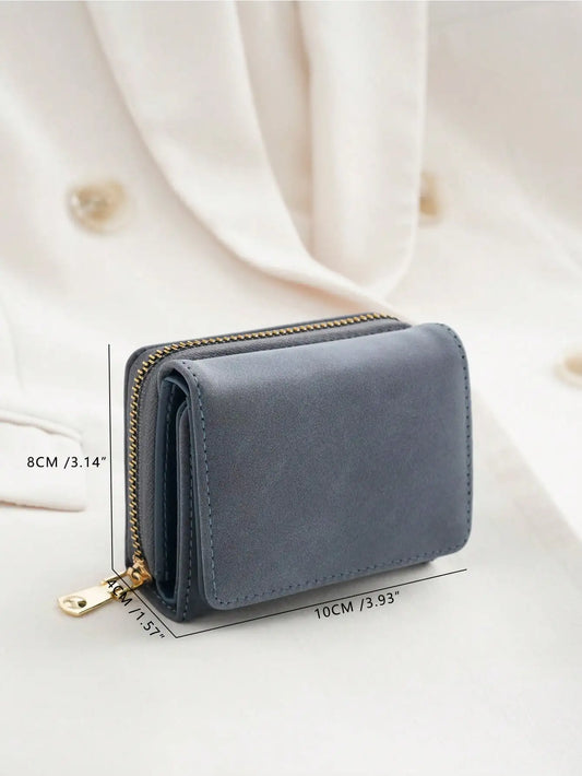 1pc Ladies' Short Wallet Suitable For Work & Business ID Card Credit Card For Christmas Gift For Young Girls Women White-Collar