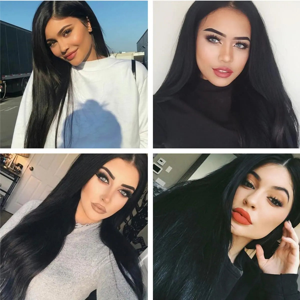 Long Black Wig for Morticia Addams Costume, Cher Costume Halloween Wig for 70s Party Witch Costume Wig for Women