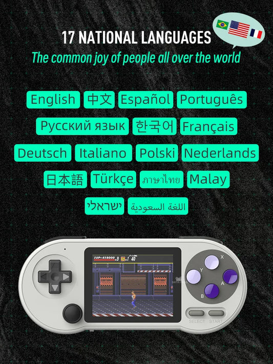 DATA FROG SF2000 Portable Handheld Game Console 3 inch Retro Game Consoles Built-in 6000 Games Classic Mini Video Games for Kids