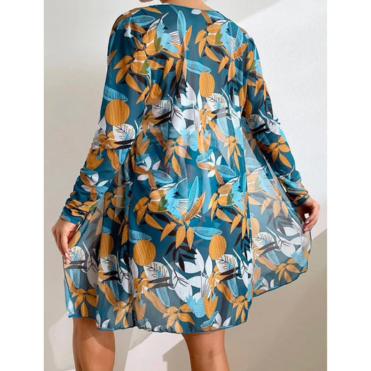 2024 3pack Swimwear Women Cover Up Bikini Set Push Up Swimsuit Biquini Swim Wear Print Bathing Suit Maillot De Bain