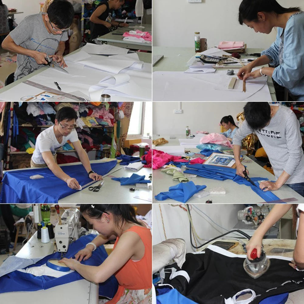 Crafting the Britney Spears Halloween costume with skilled hands in a vibrant workshop setting