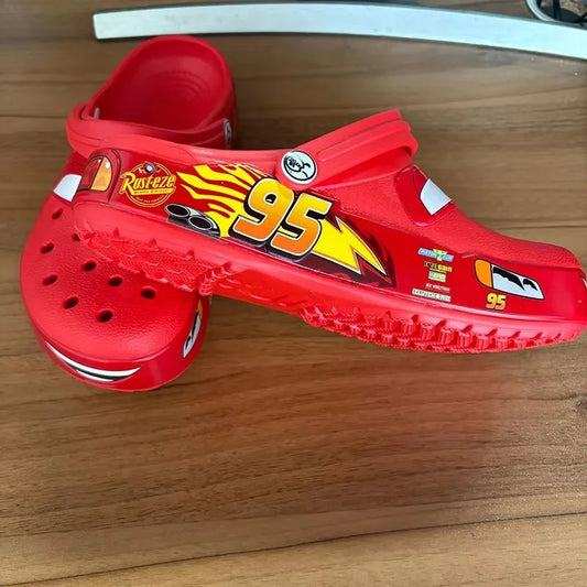 EtherealBe Lightning McQueen kids sandals in red with iconic 95 design for little race car fans