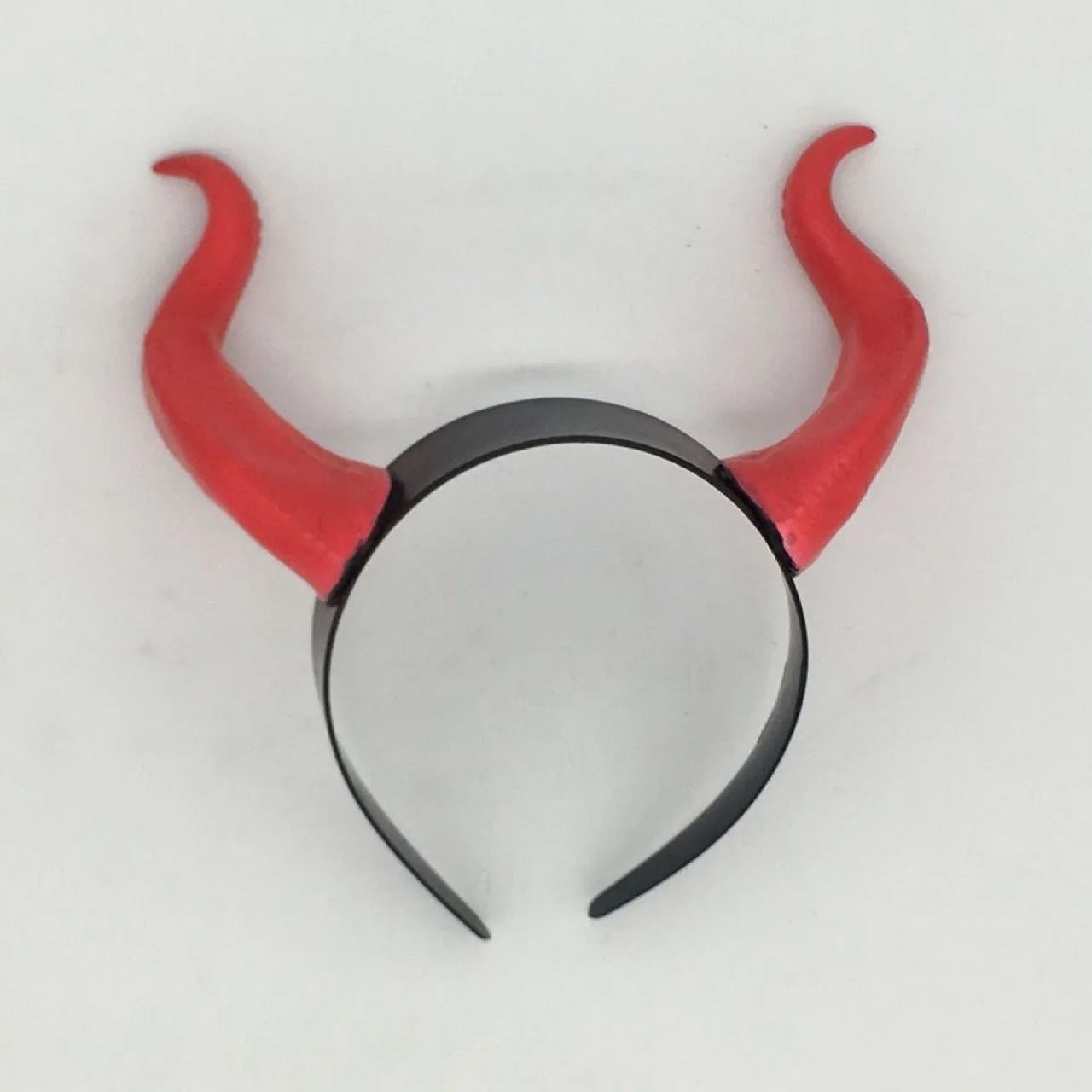 EtherealBe Maleficent witch horns costume headband with red horns on a black band for Halloween