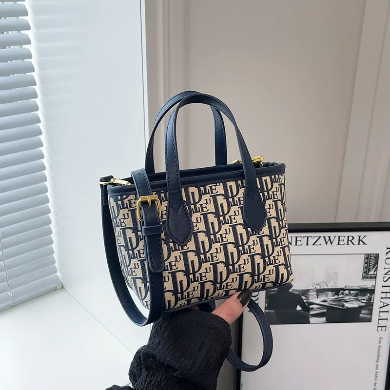 Stylish EtherealBe multi pocket women's everyday tote in beige and navy, perfect for daily use