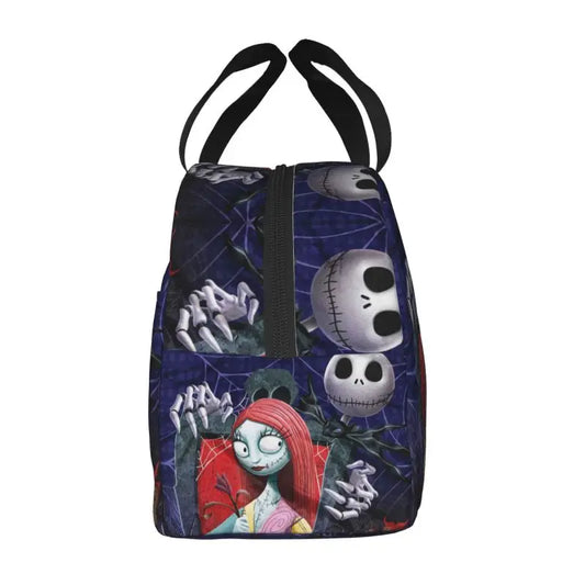 EtherealBe Nightmare Before Christmas lunch bag featuring Sally and Jack Skellington designs