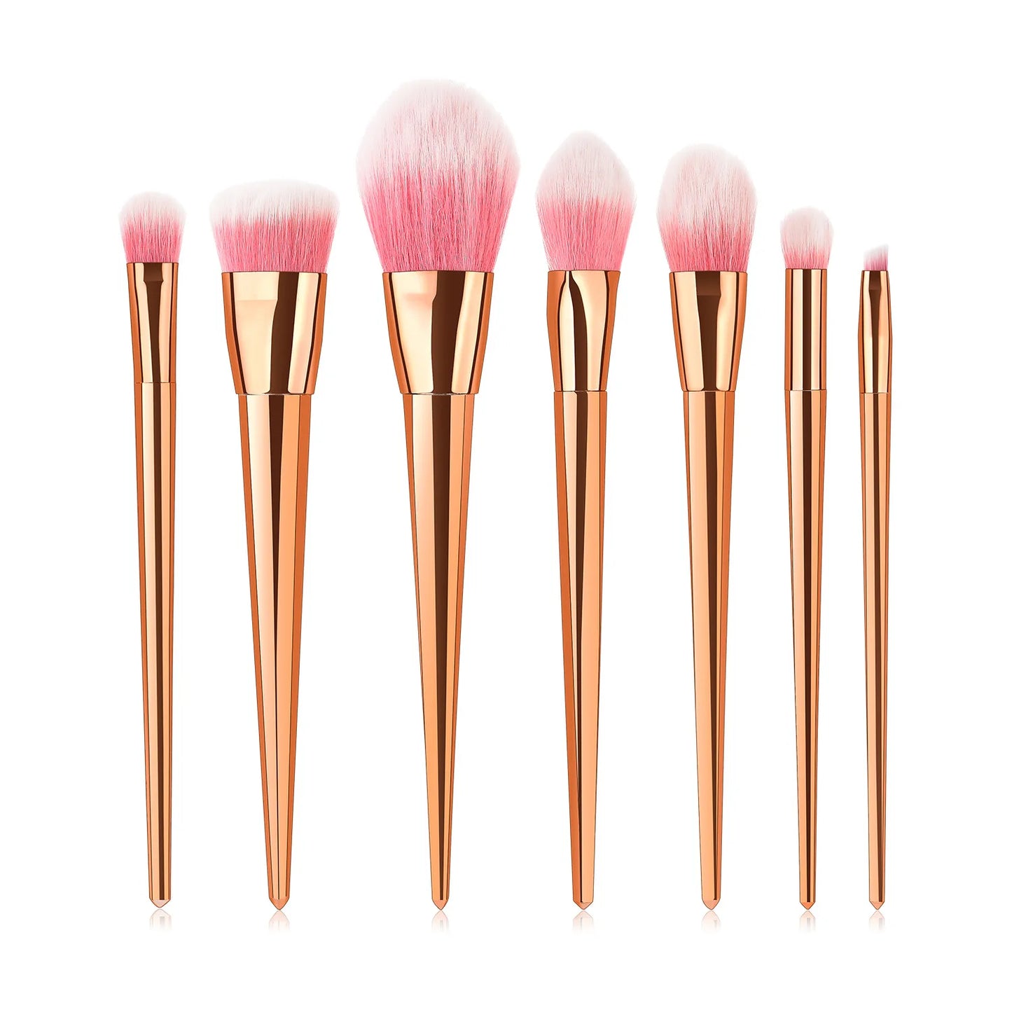 EtherealBe Professional Makeup Brush Tools for Women with Pink Bristles and Rose Gold Handles