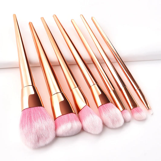 EtherealBe Rose Gold Professional Makeup Brush Tools for Women with Soft Pink Bristles for Flawless Application