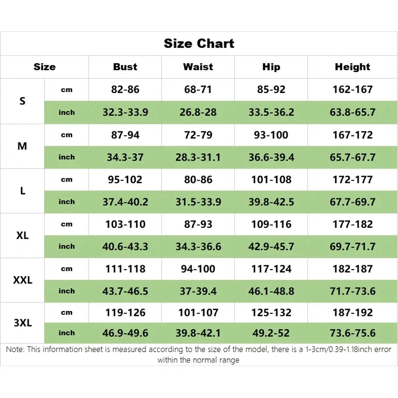 EtherealBe superwoman Halloween cosplay costume size chart showing measurements for all sizes