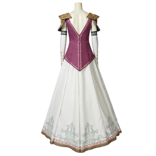 Zelda Twilight Princess cosplay costume featuring a classic gown with detailed embroidery and elegant design