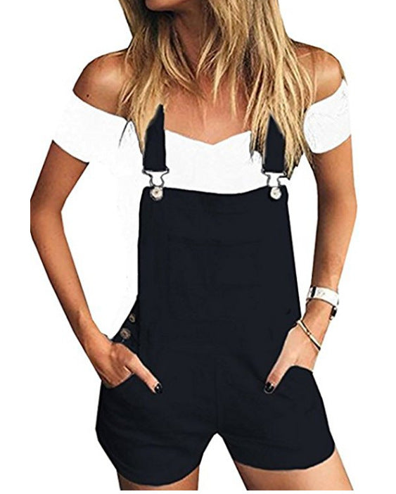 Casual Sports Double Shoulder Denim Overalls