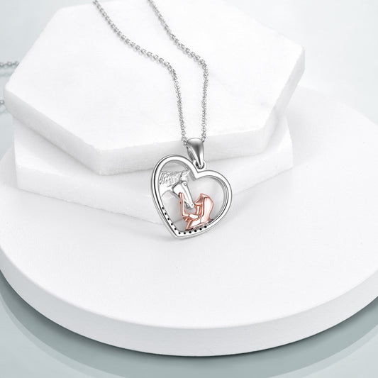 Girls and Horse Pendant Necklaces Sterling Silver Gifts for Women Girls