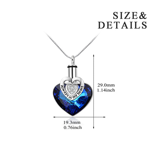 S925 Sterling Silver Heart Embellished with Crystals from Austria Necklace