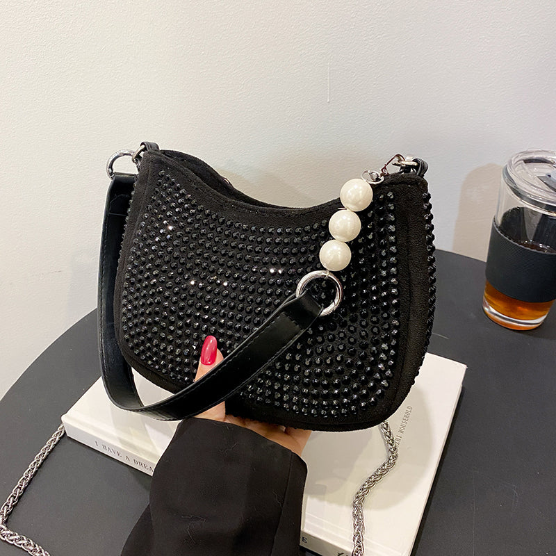 Diamonds Luxury Women Bags Designer Handbags Pearl Totes Chains Crossbody Bags For Women 2022 Messenger Shoulder Bag Bling Purse