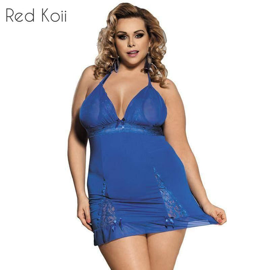 Blue Nuisette Taille Lingerie With G string