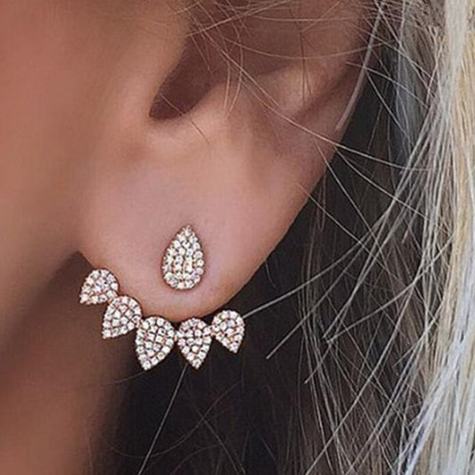 New Crystal Flower Drop Earrings for Women Fashion Jewelry Gold Colour Rhinestones Earrings Gift for Party Best Friend
