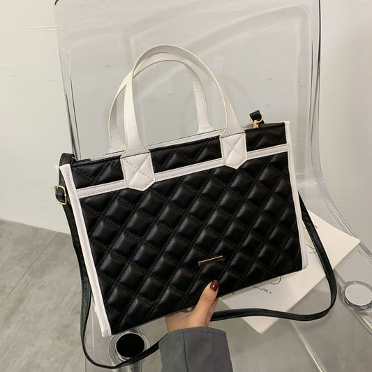 Lattice Large Tote bag 2021 Fashion New High quality PU Leather Women's Designer Handbag High capacity Shoulder Messenger Bag