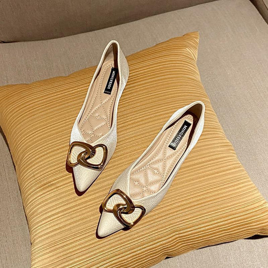 Single shoes female Internet celebrity 2021 spring and autumn new pattern Late wind Gentle shoes fairy Doug shoes Sharp point Flat bottom Versatile Women's Shoes