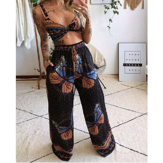 2 Pecs Suit Summer Track suit Sets Womens Outfits Boho Beach