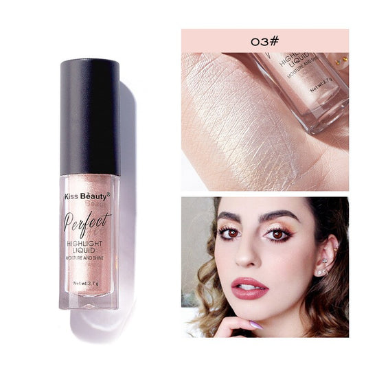 Liquid Highlighter Face Skin Brightener Shimmer Long-lasting Easy To Wear Glitter Eyeshadow Lips Body Glow Create MakeUp Tools