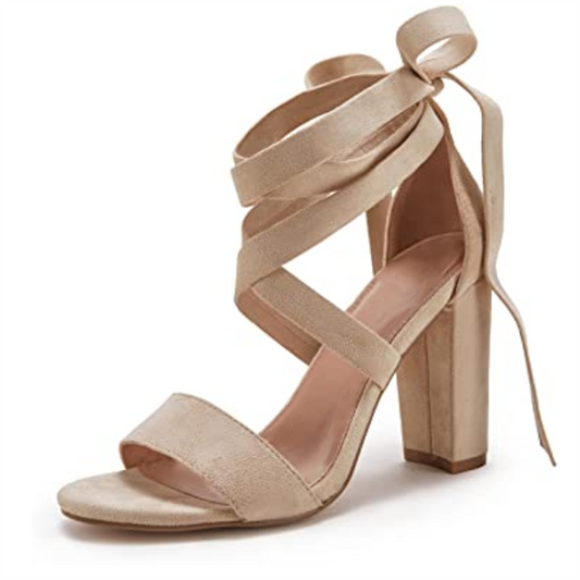 Sexy Cross Tie Gladiator Heels Women's 2022 Summer New Fashion Thick Heel Fish Mouth Sandals Bow Knot Dance Design Strappy Heels