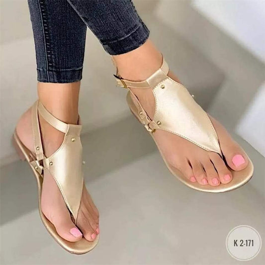 Women's Sandals 2022 Summer New Outdoor Sexy Beach Solid Color Flip Flops Fashion Pinch Toe Buckle Casual Sandalias De Mujer