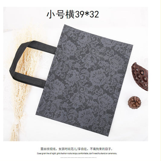 Women's wear couture Environment-Friendly Garment & Accessories Bag large packing, shoes, shopping - Non woven fabric Black lace rose