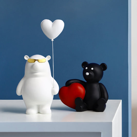 Christmas Love Bear Living Room Children Decoration Resin Crafts