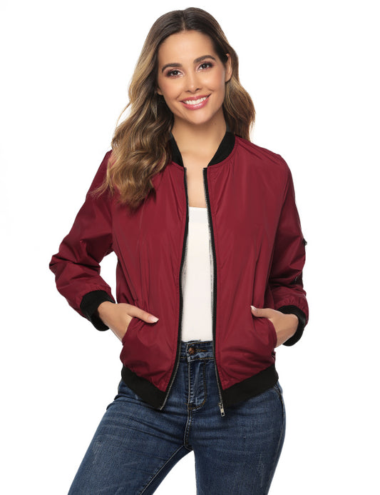 Ladies Casual Fashion Zip Jacket Jacket