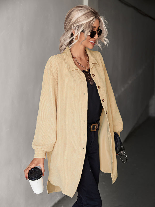 Women's Cardigan Corduroy Jackets