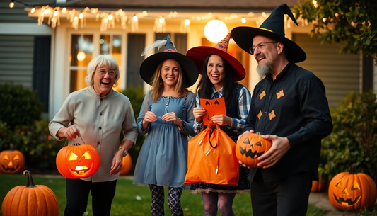 Trick or treat fun with adults