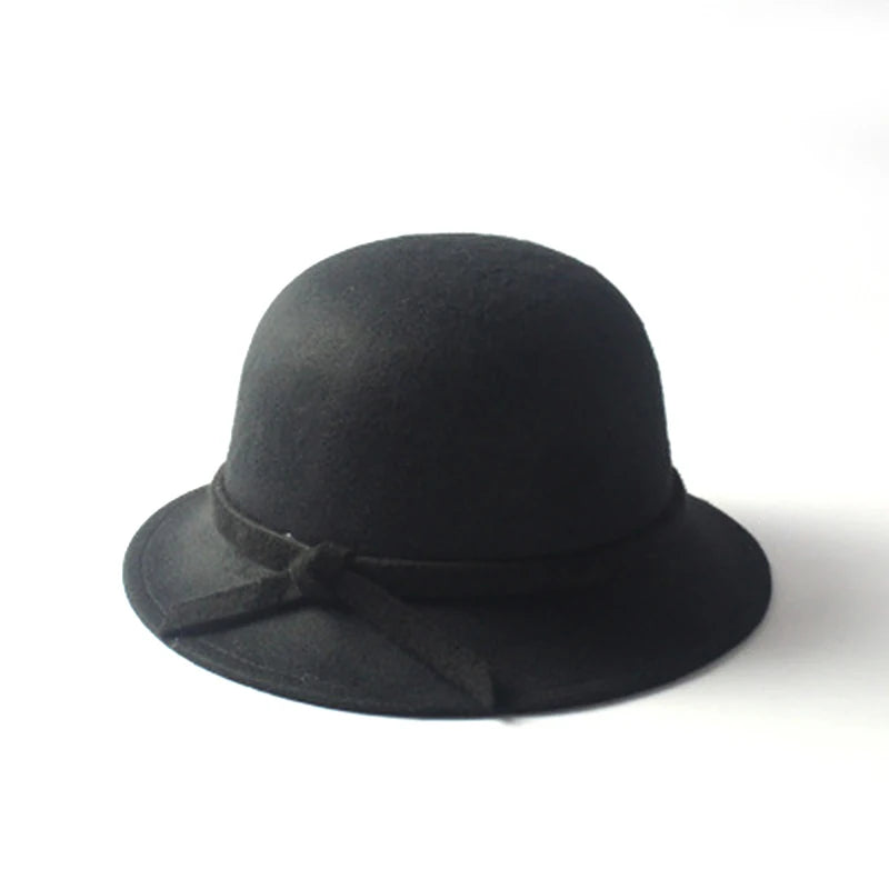 EtherealBe Bow Bucket Cap for Women in Black with Soft Fabric and Stylish Design