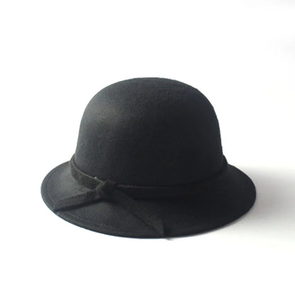 EtherealBe Bow Bucket Cap for Women in Black with Soft Fabric and Stylish Design